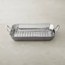 Williams Sonoma Thermo Clad Stainless Steel Flared Roasting Pan With Rack In 2020 Roasting Pan Williams Sonoma Williams Sonoma Cookware