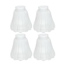 Aspen Creative 23011-4 2-1/8" Fitter Size 4-3/4" High x 5" Diameter Transitional Style Replacement Bell Shaped Frosted Ribbed Glass Shade (4 Pack)