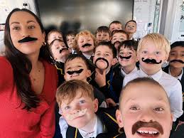 Today, the boys (and teachers) embraced moustaches for Movember,  highlighting the importance of men's mental health 🖤💛 #movember