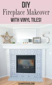 The original plan was to install new flooring but as we started on the flooring we realized that this was the best time to remodel the fireplace as well. Diy Fireplace Makeover With Vinyl Tiles Sew Much Ado