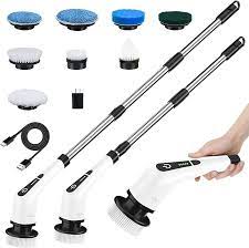 Amazon.com: Leebein Electric Spin Scrubber, Cordless Cleaning Brush with 8  Replaceable Brush Heads, Tub and Floor Tile 360 Power Scrubber Dual Speed  with Adjustable & Detachable Handle for Bathroom Kitchen Car :