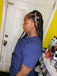 Box braids hairstyles are one of the most popular african american protective styling choices. Jumbo Box Braids With Beads Khandy S Hair Affair Facebook