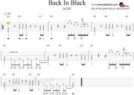 Back In Black Guitar Tab Guitarnick Com Guitar Tabs Guitar Tabs Songs Guitar Kids