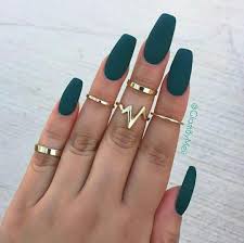 Deep teal green nails, fake nails, press on nails. Dark Green Matte Coffin Nails Green Nails Gorgeous Nails Nail Designs