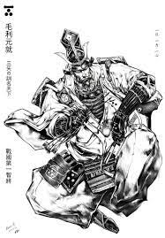 一期一绘 渣绘 自画战国武将 没看过的进 詸墨采集到线稿 1754图 花瓣插画 漫画 samurai art japanese prints art