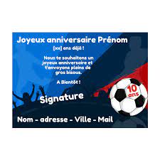 Carte d'anniversaire football personnalisée à imprimer | Carte invitation  anniversaire, Anniversaire football, Carte anniversaire à imprimer
