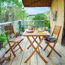une table et des chaises en acacia pour le balcon jardiland mobilier de salon deco appartement mobilier jardin