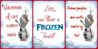 Only the act of true love will thaw a frozen heart. Frozen Valentines Free Printables Loving Mountain Life