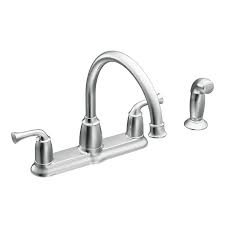 A moen kitchen faucet has all the qualities that a faucet needs, as well as durability and reliability. Moen Ca87553 Chrome Banbury High Arc Kitchen Faucet With Side Spray Faucet Com