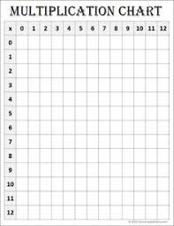 free math printable blank multiplication chart 0 12