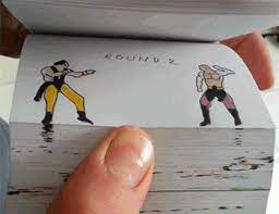 Three Rounds Of Mortal Kombat Animated Into Flip Books Mortal Kombat Mortal Kombat Art Flip Book