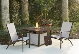 Living accents fire pit chat set. Amazon Com Cosco Outdoor Conversation Set 3 Piece Including Propane Fire Pit Table Tan Sling Chairs Brown Mixed Media Frame Patio Lawn Garden