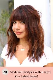 The style of the bangs and the length of the hair should be appropriate to your face and personality. 53 Popular Medium Length Hairstyles With Bangs In 2020 Medium Hair Styles Bangs With Medium Hair Hair Styles