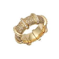 18k Expanding Gold Ring With Champagne Diamonds 2 42ct Luxury Diamond Jewelry Luxury Diamond Rings Luxury Diamonds