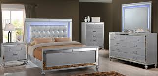 247shopathome bedroom set, queen, oak. Silver Solid Wood Queen Bedroom Set With Led Lights
