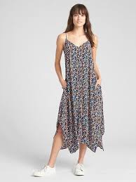 Gap Womens Cami Floral Print Handkerchief Maxi Dress Black Floral Maxi Dress Cami Maxi Dress Black Maxi Dress
