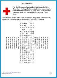 Fun Educational Games To Play The Red Cross Word Search Fun Educational Games Word Puzzles Word Puzzles Printable