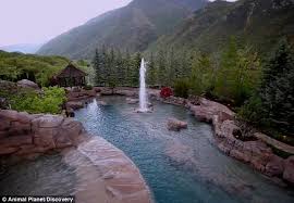 Elaborate and larger pools with more features and equipment typically start at around the $50,000 range and go up from there. 2m Utah Swimming Pool Features Man Made Mountain With A Waterslide Inside Daily Mail Online