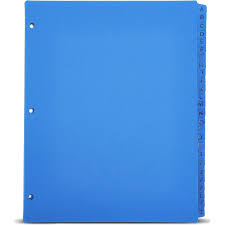 White paper or cardstock (if. 3 Ring Binder Dividers Index Tabs Az 26 Sheets Table Of Contents Blue
