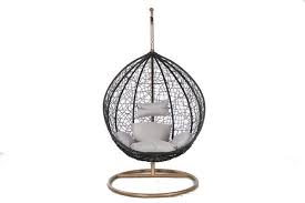 How does an egg shaped garden chair work? Albury Rattan Hanging Egg Chair Black