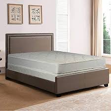 Spring Solution 9 Inch Gentle Firm Tight Top Innerspring Mattress And 4 Inch Split Wood Traditional Box Innerspring Mattresses Fabric Bed Frame Plush Mattress