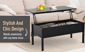 With brushed brass iron legs and a smooth wooden top, this one drawer table provides sleek storage for your hallway, bedroom or living room.  the orson side has a clean profile that will work in modern, industrial and vintage style interiors. Kingwudo Modern Lift Top Up Coffee Tea Sofa Table With Blttom Storage Shelf Living Room Furniture Black Grey Black Style 1 Home Kitchen Furniture Arcadiawinds Com