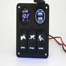 Circuit Led Car Marine Waterproof 5 Pin Boat Rocker Switch Panel With Fuse Dual Usb Slot Led Light Voltmeter For Rv Car Boat Buy 12v Rocker Switch Panel 12v Led Light Switch