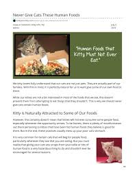 As a last resort option, if you have run out of cat food you can give. Human Foods You Should Never Give Your Cat By Adolphleightyny565 Issuu