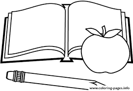 The benefits of coloring pages: Book Apple Pen Back To School Coloring Pages Printable