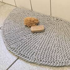 Fussmatte Badematte Aus Kordel L Stricken Gestrickter Teppich Stricken Rechte Maschen Stricken