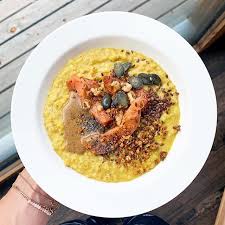 Schnelles Vanille Porridge Heavenlynn Healthy Rezept Mandelmus Lebensmittel Essen Essen