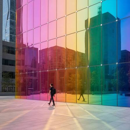 Textured Dichroic Glass Prism Light Spectrum