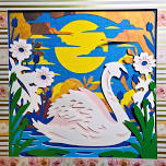 Paper Art: Swan in the Marsh