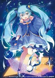 Belle Fille Manga Cheveux Bleus Miku Miku Hatsune Vocaloid Anime