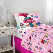 Trolls world tour (original title). Trolls Full Size Microfiber Bed Sheet Set 4 Piece Bedding Sheets Smile Poppy New Bedding Sets Patterer Home Garden