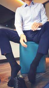 Taking Off His Shoes At Shoe Store Formal Men Outfit Mens Dress Socks Dress Socks