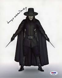 Hugo Weaving V For Vendetta Signed 8x10 Photo Certified Authentic Psa Dna Coa V For Vendetta V For Vendetta Costume V For Vendetta Poster
