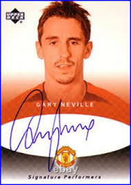 Gary Neville 2002 Upper Deck UD Manchester United Autographed Auto Signed  Card