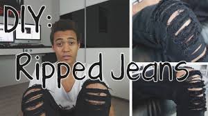 W = weite der hose, l = länge der hose. Diy Ripped Jeans Selber Machen Youtube