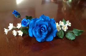 A detailed guide to creating the perfect gumpaste rose. Royal Blue Gum Paste Roses Spray Gum Paste By Lenabender48 24 95 Gum Paste Flowers Flower Cake Toppers Cold Porcelain Flowers