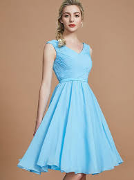 Light Blue Short Bridesmaid Dresses Chiffon Knee Length Bridesmaid Dress 11340 Light Blue Short Bridesmaid Dress Blue Bridesmaid Dresses Short Chiffon Bridesmaid Dresses Short