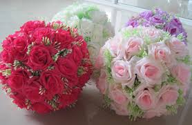 Beautiful artificial flower balls pomanders for a cheap kissing balls. Rose Balls For Wedding Decorations Beloved Blog