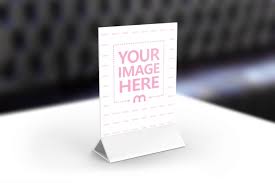 Show A Menu Design With This Mockup Featuring A Table Talker Menu Standing On A Restaurant Table Display Yo Table Talkers Design Restaurant Tables Menu Design