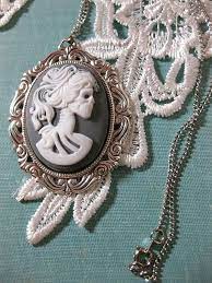 Gray Victorian Skeleton Cameo Necklace By Maryrebecca On Etsy Cameo Necklace Jewelry I Love Jewelry