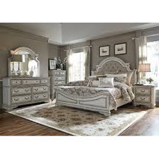 White antique iron metal bed frame vintage bedroom furniture rustic wrought country dark bronze wire cast womens mens girls kids princess headboard footboard slats rails set twin full queen king sized (queen). Antique White Traditional 4 Piece Queen Bedroom Set Magnolia Manor Rc Willey