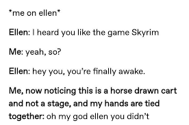 You Were Trying To Cross The Border Right Unexpectedskyrim Skyrim Memes Skyrim Elder Scrolls Memes