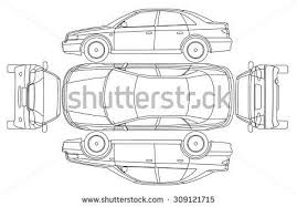 Car Line Draw Insurance Rent Damage Inspection Condition Report Form Vector