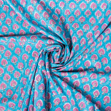 1m単位切り売り〕ジャイプル 職人手作り 色彩豊かなボタニカルデザイン おしゃれ 生地 花柄 テーブルクロス 刺繍素材などへ〔幅約108cm〕 -  ピーコックブルー系 の通販 - TIRAKITA.COM