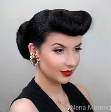 The combination of the black, intricate pattern that covers your eyes and the sultry red lipstick will be incredibly charming. Hair Bangs Vintage 1940 S Hairstyle Tutorials Glamour Daze