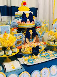 Blue And Yellow Rubber Ducky Baby Shower Baby Shower Ideas Themes Games Rubber Ducky Baby Shower Ducky Baby Shower Baby Shower